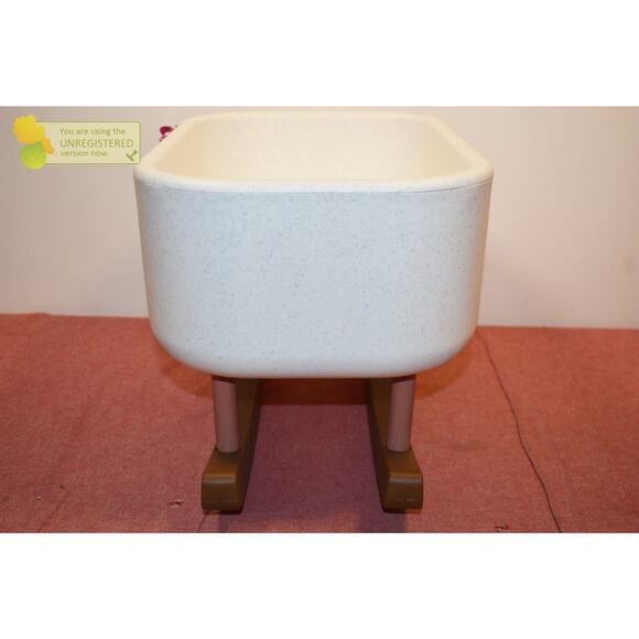 LullaBaby Doll Bassinet Rocking Cradle Accessory Speckled White - Picture 4 of 8